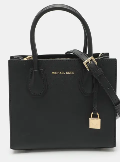 Michael Kors Mercer Medium Black Leather Tote