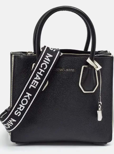 Michael Kors Mercer Medium Black/White Leather Tote