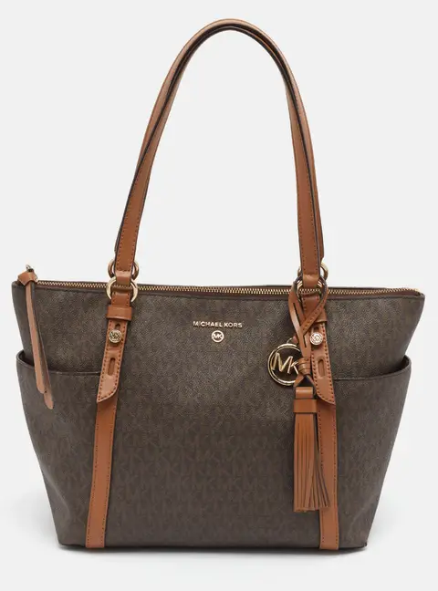 Michael Kors Sullivan Medium Signature Coated Canvas and Leather Tote