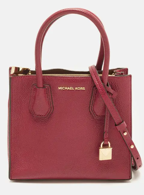 Michael Kors Mercer Small Burgundy Leather Tote