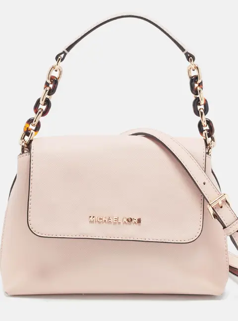Michael Kors Sofia Beige Saffiano Leather Top Handle Bag