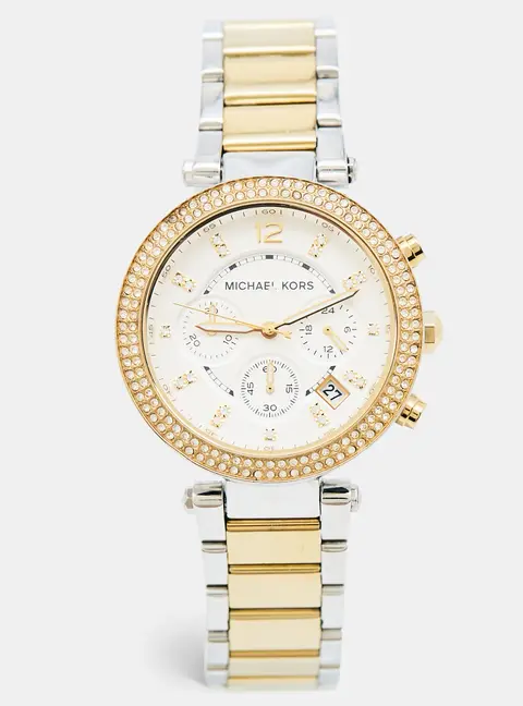 Michael Kors Parker MK5626 Silver White Dial Two-Tone Stainless Steel Women's Wristwatch 39 mm
