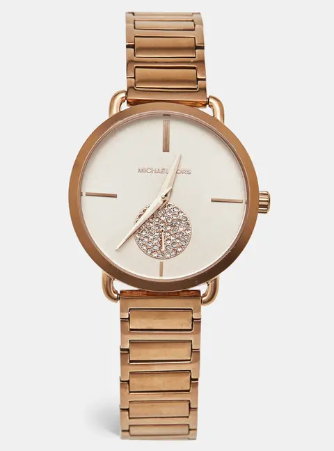Michael Kors Portia MK3640 Champagne Dial Rose Gold PVD Coated Stainless Steel Women's Wristwatch 36 mm