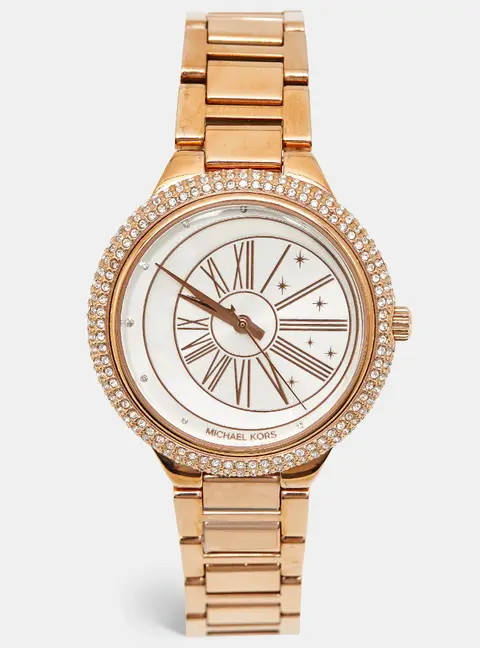 Michael Kors Taryn MK6551 Mother Of Pearl Dial Gold Tone Stainless Steel Women's Wristwatch 40 mm