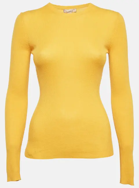 Michael Kors Lemon Yellow Cashmere Knit Jumper S