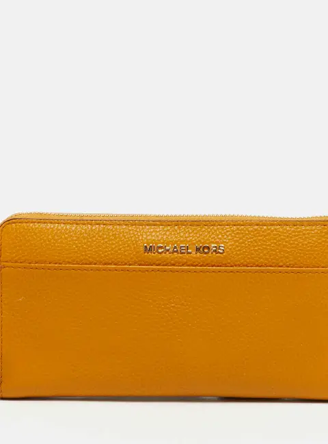 Michael Kors Yellow Leather Zip Around Wallet