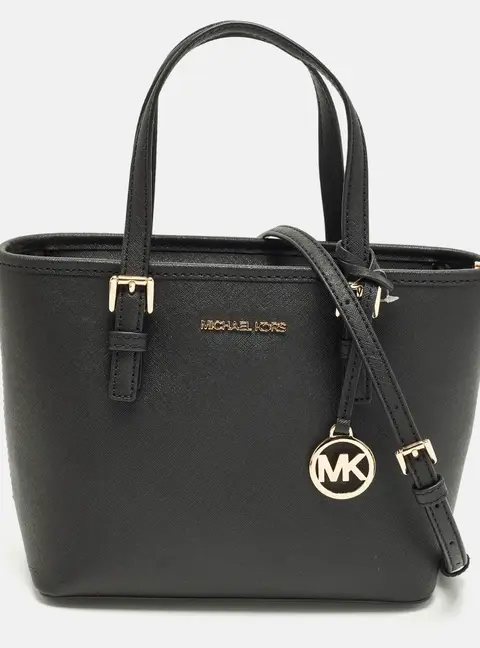 Michael Kors Jet Set Travel Extra Small Black Leather Tote