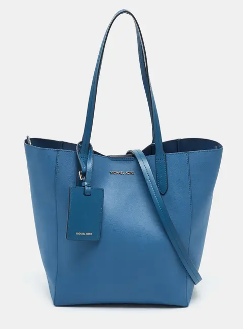 Michael Kors Penny Light Blue Leather Shopper Tote