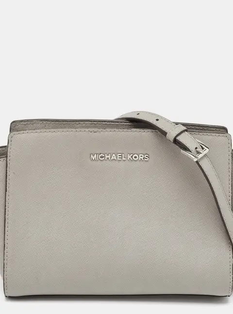 MICHAEL Michael Kors Grey Leather  Small Selma Crossbody Bag