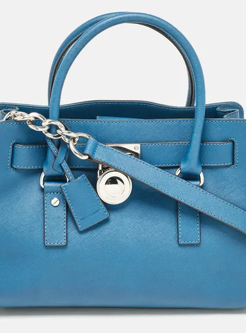 MICHAEL Michael Kors Blue Leather Medium Hamilton East West Tote
