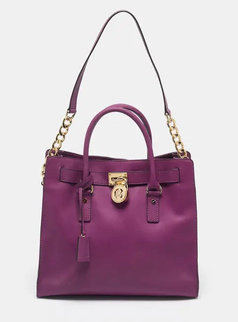 MICHAEL Michael Kors Purple Leather Large Hamilton North South Tote