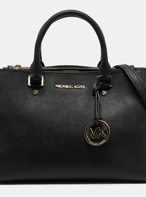 MICHAEL Michael Kors Sutton Black Leather Tote Bag