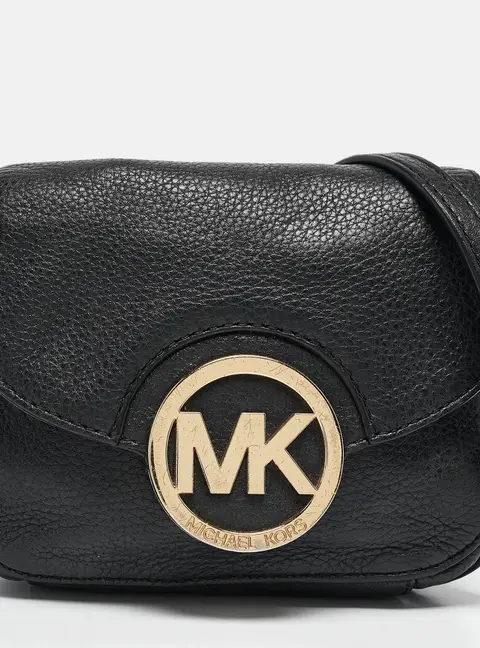 MICHAEL Michael Kors Black Leather Fulton Crossbody Bag