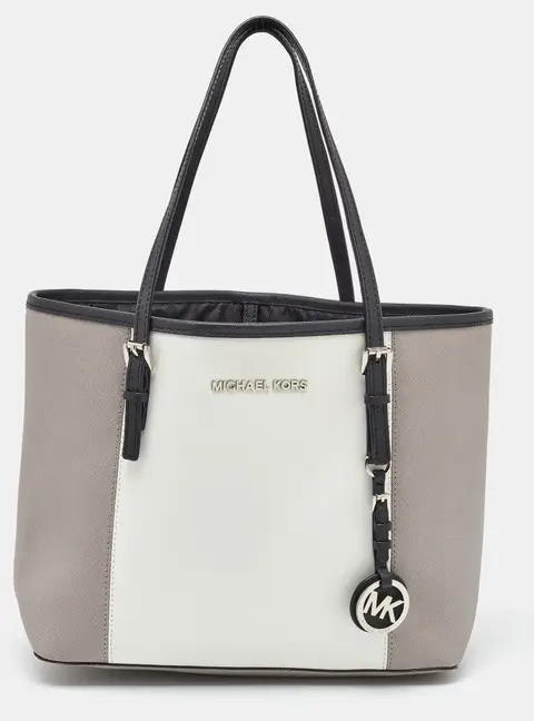 MICHAEL Michael Kors Large Grey Saffiano Leather Tote Bag