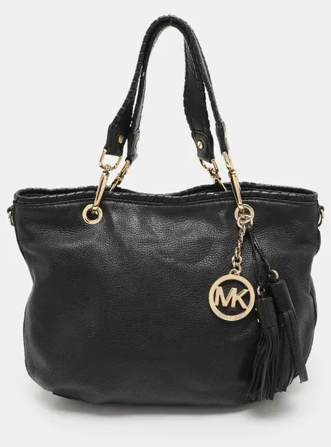 MICHAEL Michael Kors Black Leather Tassel Satchel