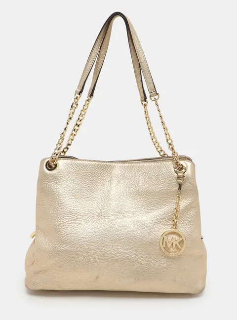 MICHAEL Michael Kors Gold Leather Jet Set Chain Tote