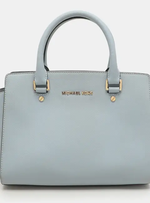 MICHAEL Michael Kors Selma Medium Blue Leather Satchel