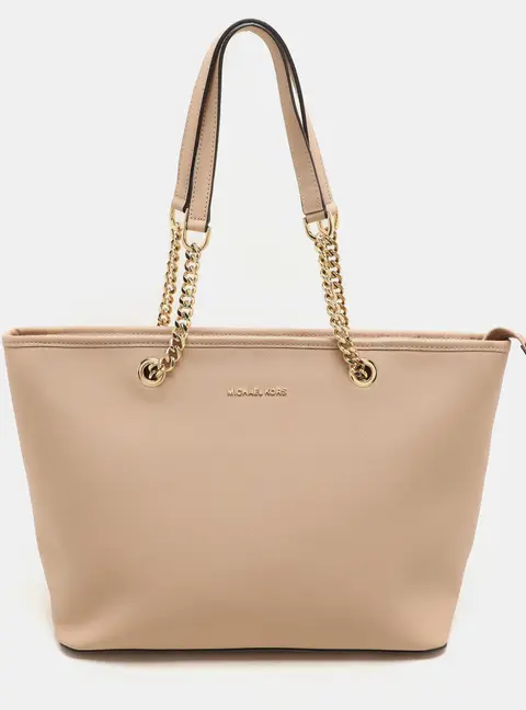 MICHAEL Michael Kors Jet Set Travel Beige Leather Tote Bag
