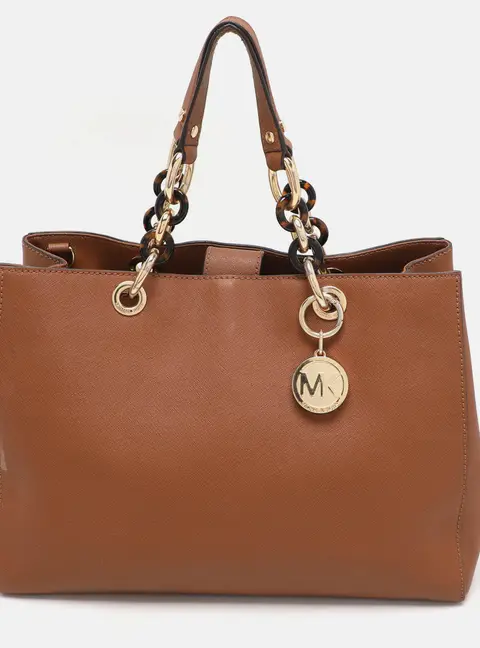 MICHAEL Michael Kors Cynthia Brown Leather Tote Bag