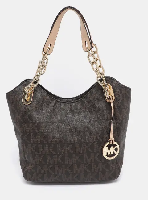 MICHAEL Michael Kors Brown Signature Coated Canvas Lilly Tote