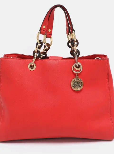 MICHAEL Michael Kors Cynthia Red Leather Tote Bag