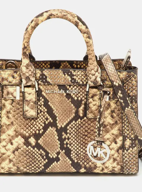 MICHAEL Michael Kors Multicolor Snakeskin Embossed Leather Small Dillon Satchel