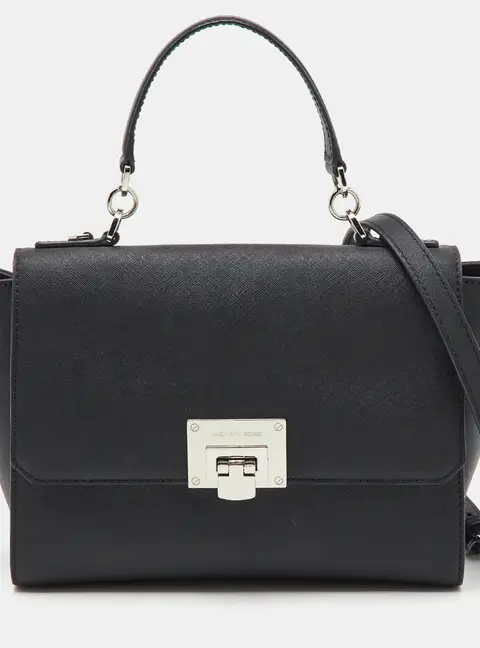 MICHAEL Michael Kors Black Saffiano Leather Callie Top Handle Bag