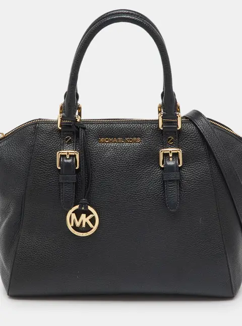 MICHAEL Michael Kors Medium Black Leather Satchel