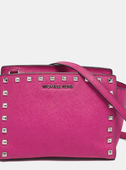 MICHAEL Michael Kors Fuchsia Leather Small Selma Crossbody Bag