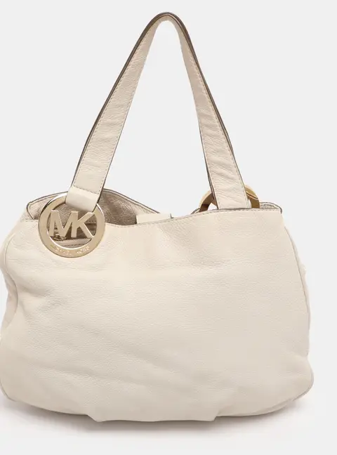 MICHAEL Michael Kors White Leather Fulton East West Tote
