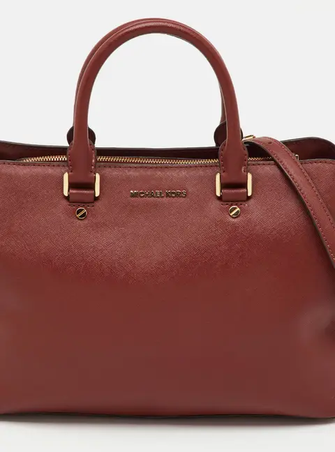 MICHAEL Michael Kors Brown Saffiano Leather Medium Savannah Satchel