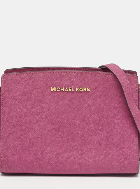 MICHAEL Michael Kors Selma Small Fuchsia Leather Crossbody Bag