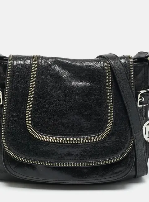 MICHAEL Michael Kors Naomi Large Black Leather Crossbody Bag