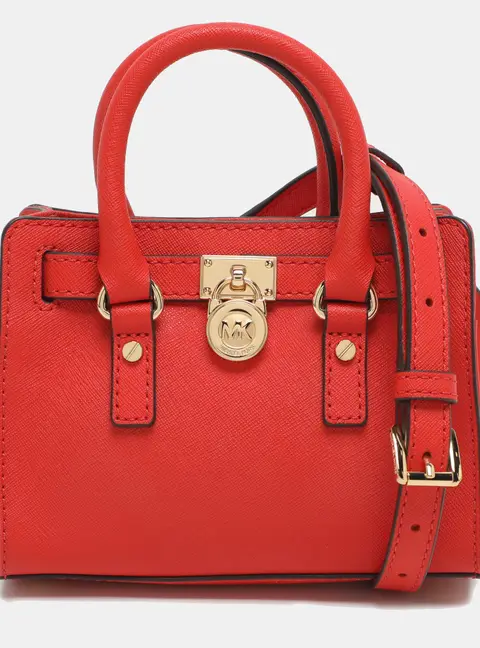 MICHAEL Michael Kors Hamilton Mini Orange Saffiano Leather Crossbody Bag