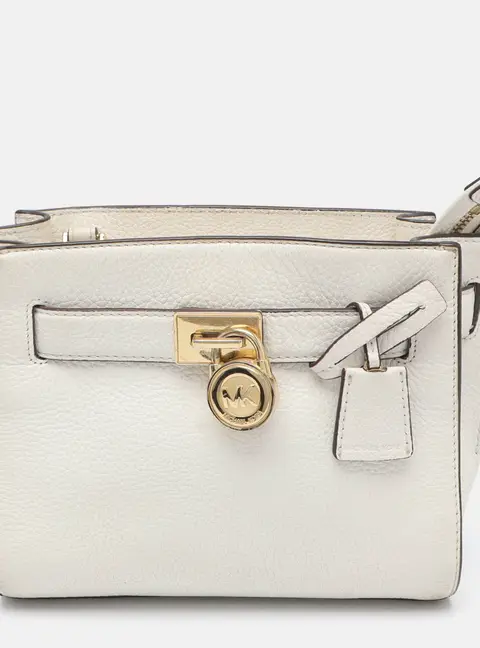 MICHAEL Michael Kors Hamilton White Leather Messenger Bag