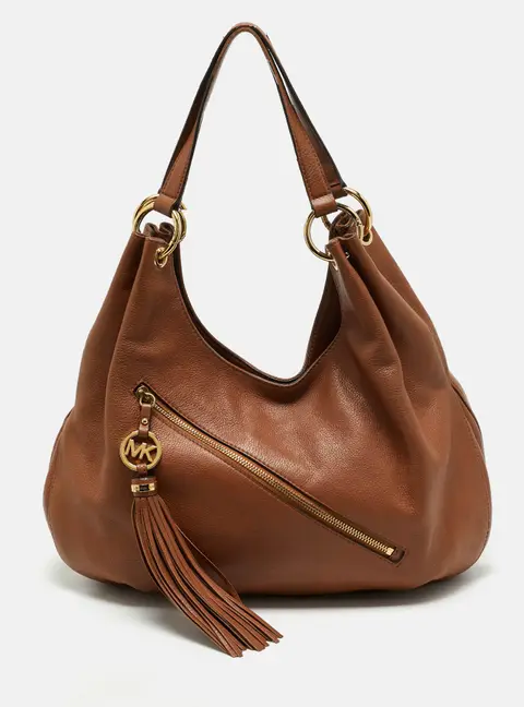 MICHAEL Michael Kors Tassel Brown Leather Hobo