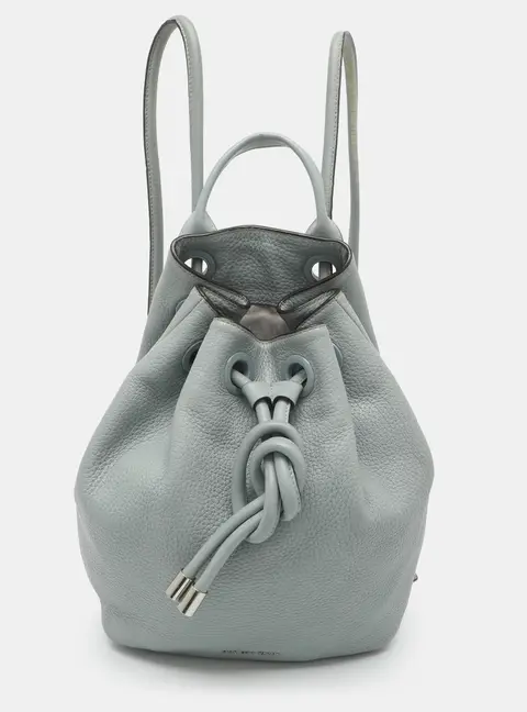 MICHAEL Michael Kors Dalia Powder Blue Leather Drawstring Backpack