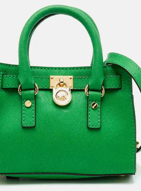 MICHAEL Michael Kors Hamilton MIni Green Saffiano Leather Crossbody Bag