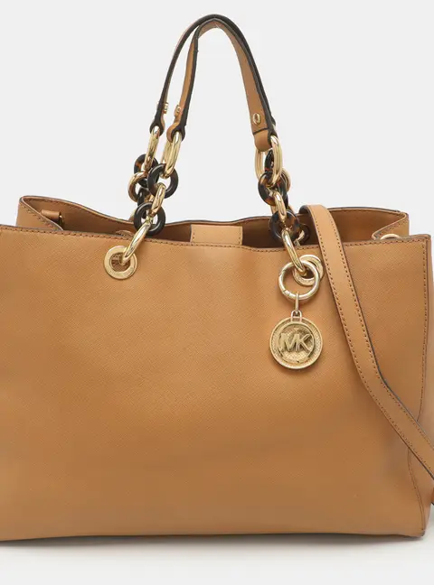 MICHAEL Michael Kors Cynthia Large Caramel Leather Tote