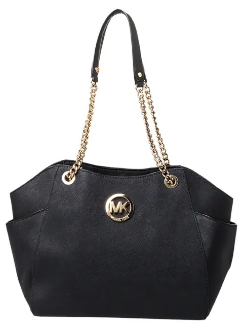 MICHAEL Michael Kors Jet Set Black Leather Tote Bag
