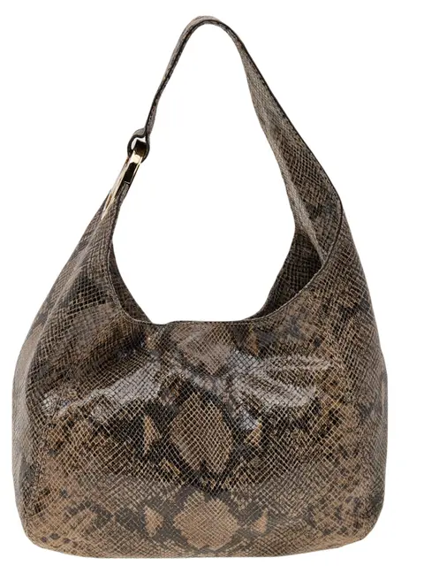 MICHAEL Michael Kors Brown Python Embossed Leather Hobos