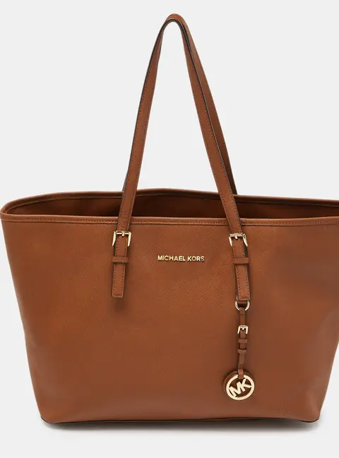 MICHAEL Michael Kors Brown Leather Jet Set Shopper Tote