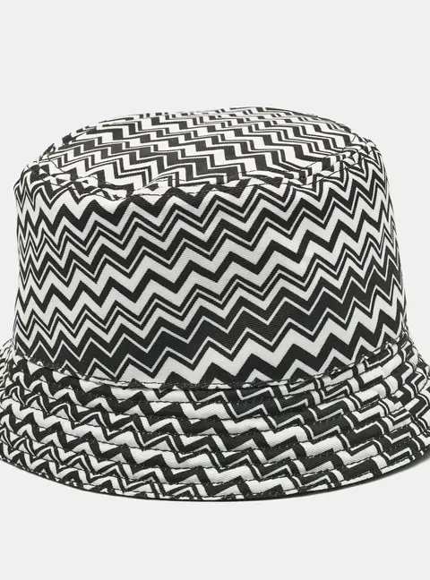 Missoni Black/White Zig Zag Synthetic Bucket Hat
