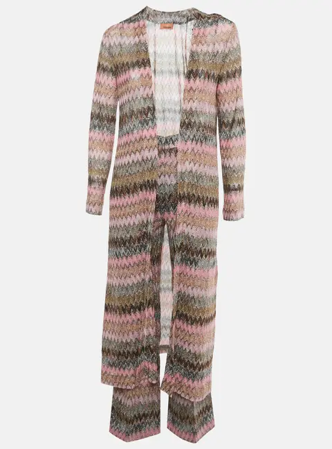Missoni Pink Zig Zag Lurex Knit Set S