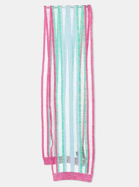 Missoni Multicolor Striped Cotton Knit Stole