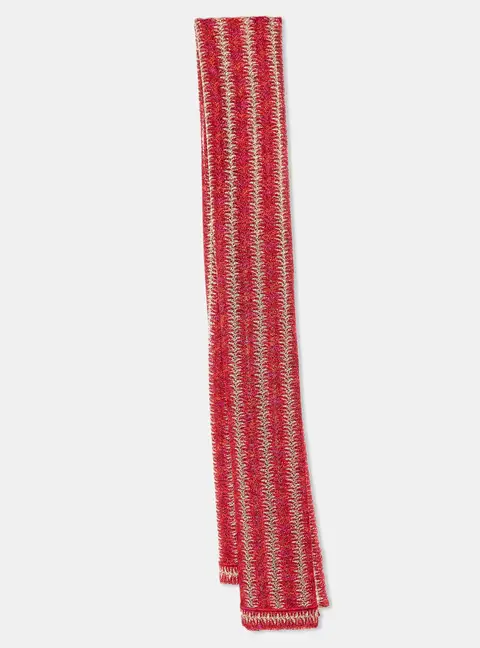Missoni Red/Pink Textured Lurex Knit Stole