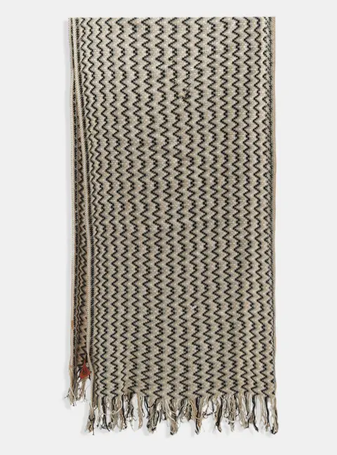 Missoni Beige/Black Zig Zag Crochet Scarf