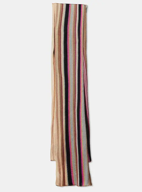 Missoni Beige Striped Knit Stole