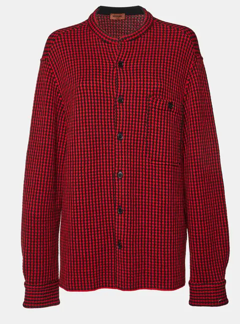 Missoni Red/Black Patterned Wool Cardigan XL