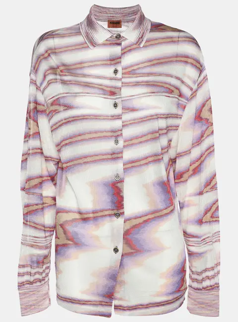 Missoni Multicolor Knit Button Front Shirt S